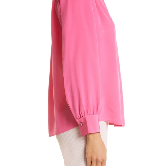 Boss Banora Medium Pink Silk Blouse - Picture 4 of 10